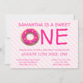 Sweet One Donut Girl 1st Birthday Kaart (Voorkant)