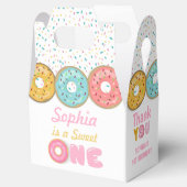 Sweet One Donut Girl First Birthday Party Bedankdoosjes (Geopend)
