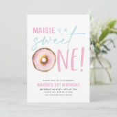 Sweet One Donut Girls 1ste verjaardag Kaart (Staand voorkant)