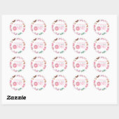 Sweet One Donut Pink 1e eerste verjaardag Ronde Sticker (Vel)