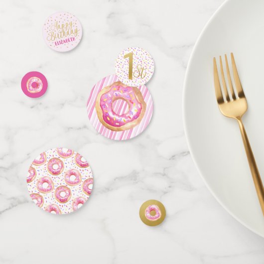 Sweet One Donut Pink & Gold Party Decor Confetti (Groep)
