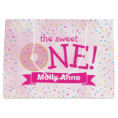 Sweet ONE Donut Sprinkles 1st Birthday Girl Groot Cadeauzakje (Voorkant)
