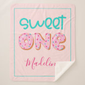 Sweet One Donut Sprinkles Design Persoonlijke Baby Sherpa Deken (Voorkant)