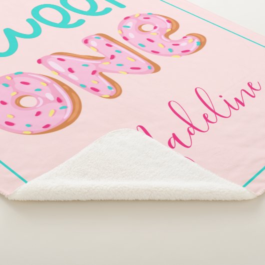 Sweet One Donut Sprinkles Design Persoonlijke Baby Sherpa Deken (3/4)