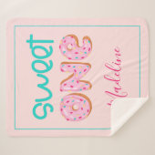 Sweet One Donut Sprinkles Design Persoonlijke Baby Sherpa Deken (Voorkant (horizontaal))