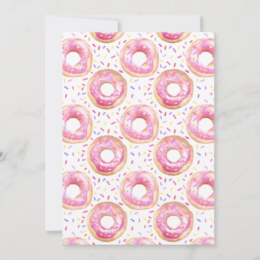 Sweet One Donut Stripe Pink 1e verjaardag Kaart (Achterkant)