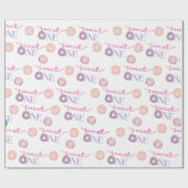 Sweet One Donut Thema Verjaardagsfeestje Cadeaupapier (Vlak)