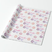 Sweet One Donut Thema Verjaardagsfeestje Cadeaupapier (Uitgerold)