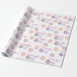 Sweet One Donut Thema Verjaardagsfeestje Cadeaupapier
