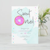 Sweet ONE donut verjaardag Kaart (Staand voorkant)