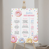 Sweet One Donut Verjaardag Mijlpaal teken Poster