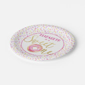 Sweet One Donut Verjaardag Roze Sprinkles Papieren Bordje (Gekanteld)