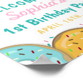 Sweet One Donuts First Birthday Party Welcome Poster (Hoek)