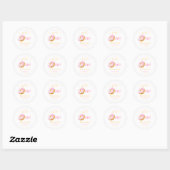 Sweet One Donuts Verjaardag Uitnodiging, Meisjes 1 Ronde Sticker (Vel)