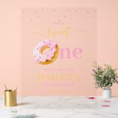 Sweet One Donuts verjaardagsuitnodiging, roze donu Acryl Bord (Huwelijk)