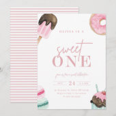 Sweet One Eerste Verjaardag Kaart (Voorkant / Achterkant)