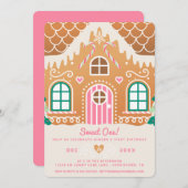 Sweet One eerste verjaardag roze peperkoek Kaart (Voorkant / Achterkant)