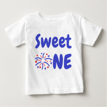 Sweet One Fireworks 1st Birthday Baby T-Shirt