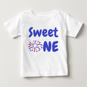 Sweet One Fireworks 1st Birthday Baby T-Shirt