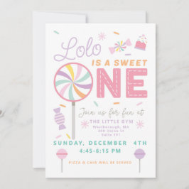 Sweet One First Birthday customizable Invitation Kaart
