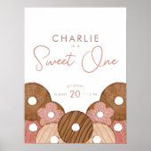 Sweet One First Birthday Donut Girl's Party Poster (Voorkant)