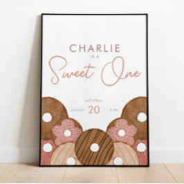 Sweet One First Birthday Donut Girl's Party Poster