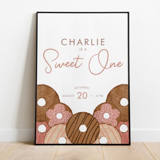 Sweet One First Birthday Donut Girl's Party Poster