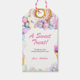Sweet One First Birthday Favor Tags | Pastel Candy Cadeaulabel
