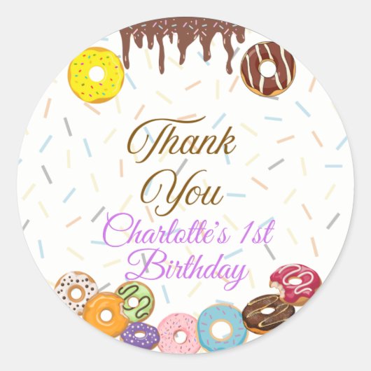 Sweet One First Birthday Favoriete sticker (Voorkant)