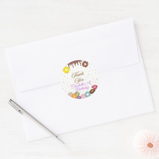 Sweet One First Birthday Favoriete sticker (Envelop)