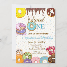Sweet One First Birthday Invitation - Jongen Kaart