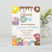 Sweet One First Birthday Invitation - Jongen Kaart (Staand voorkant)