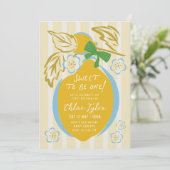 Sweet One First Birthday Invite Boy Lemon 1st Kaart (Staand voorkant)