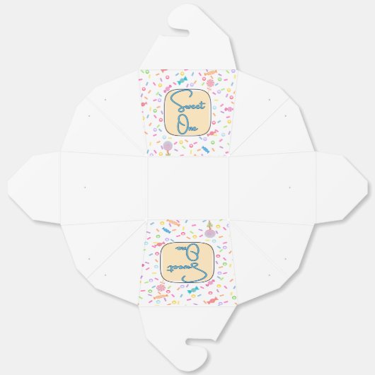 Sweet One First Birthday Party Favor Box Bedankdoosjes (Ongevouwen)