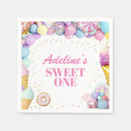 Sweet One First Birthday Pattern Napkins Servet