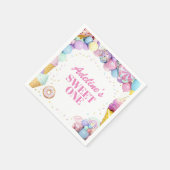Sweet One First Birthday Pattern Napkins Servet (Hoek)