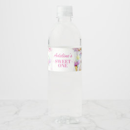 Sweet One First Birthday Photo Water Bottle Label Waterfles Etiket