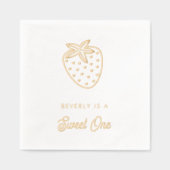 Sweet One First Birthday Strawberry Hearts servett Folie Servetten (Voorkant)
