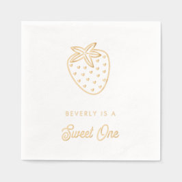 Sweet One First Birthday Strawberry Hearts servett Folie Servetten