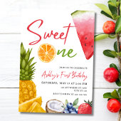 Sweet One First Birthday Uitnodigen, Tropisch Frui Kaart