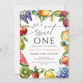 Sweet One First fruit Strawberry Citrus Birthday Kaart (Voorkant)