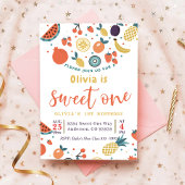 Sweet One Fruit 1e Verjaardagsfeestuitnodiging Kaart