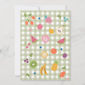 Sweet One Fruit 1st Birthday Invitation Kaart (Achterkant)