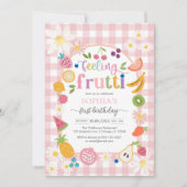 Sweet One Fruit 1st Birthday Invitation Kaart (Voorkant)