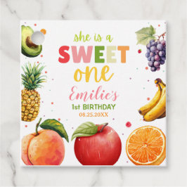 Sweet One Fruit 1st Verjaardag Bash, Zomerfeest Bedankjes Labels