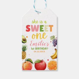 Sweet One Fruit 1st Verjaardag Bash, Zomerfeest Cadeaulabel