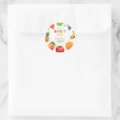 Sweet One Fruit 1st Verjaardag Bash, Zomerfeest Ronde Sticker (Tas)