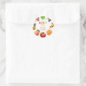 Sweet One Fruit 1st Verjaardag Bash, Zomerfeest Ronde Sticker (Tas)