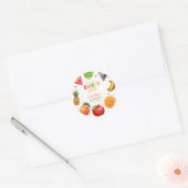 Sweet One Fruit 1st Verjaardag Bash, Zomerfeest Ronde Sticker (Envelop)