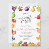 Sweet One Fruit Theme Meisjes 1e Verjaardag Kaart (Voorkant)